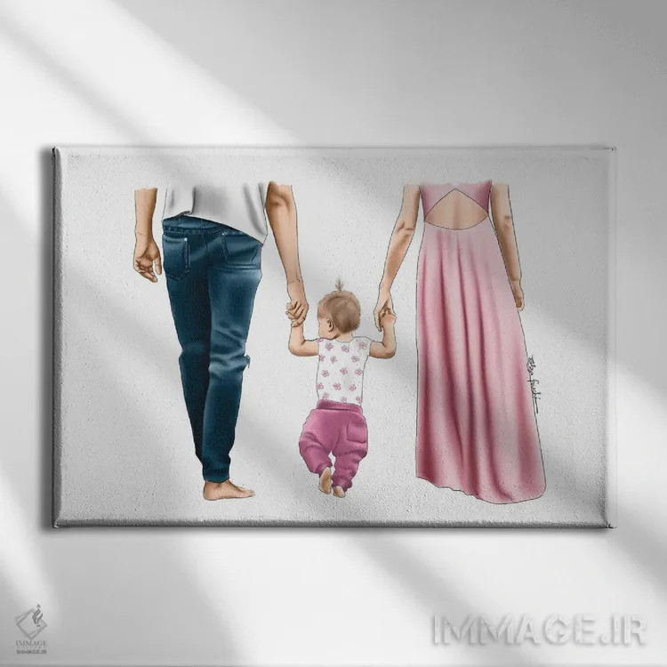 تابلو قدمزدن خانوادگی II اثر الزا فوچه - نمای روبهرو روی دیوار