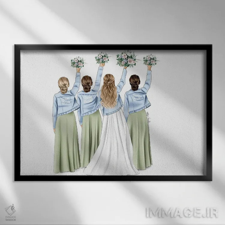 تابلو تیم عروس اثر الزا فوچه - نمای قابدار مشکی