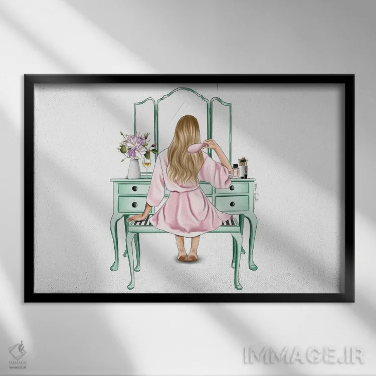 تابلو میز آرایش I اثر الزا فوچه - نمای قابدار مشکی