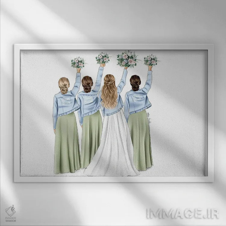 تابلو تیم عروس اثر الزا فوچه - نمای قابدار سفید