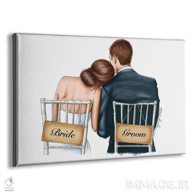 تابلو عروس و داماد اثر الزا فوچه - نمای پرسپکتیو محصول