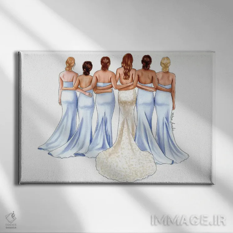 تابلو ساقدوشها اثر الزا فوچه - نمای روبهرو روی دیوار