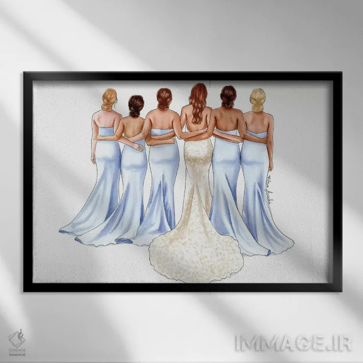 تابلو ساقدوشها اثر الزا فوچه - نمای قابدار مشکی