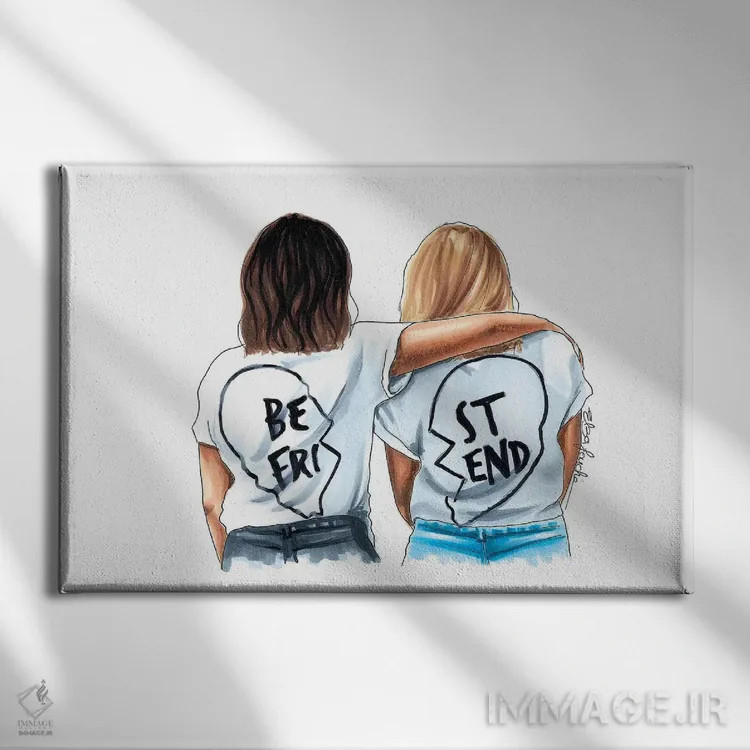 تابلو بهترین دوستان اثر الزا فوچه - نمای روبهرو روی دیوار