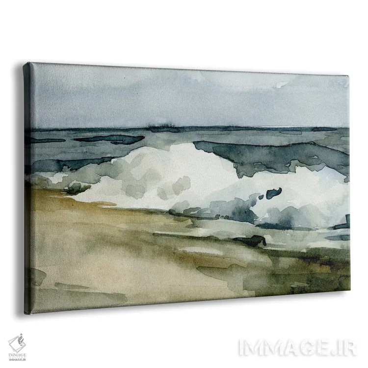 تابلو موجهای آبرنگی آزاد ۲ اثر اما کارولین - نمای پرسپکتیو محصول