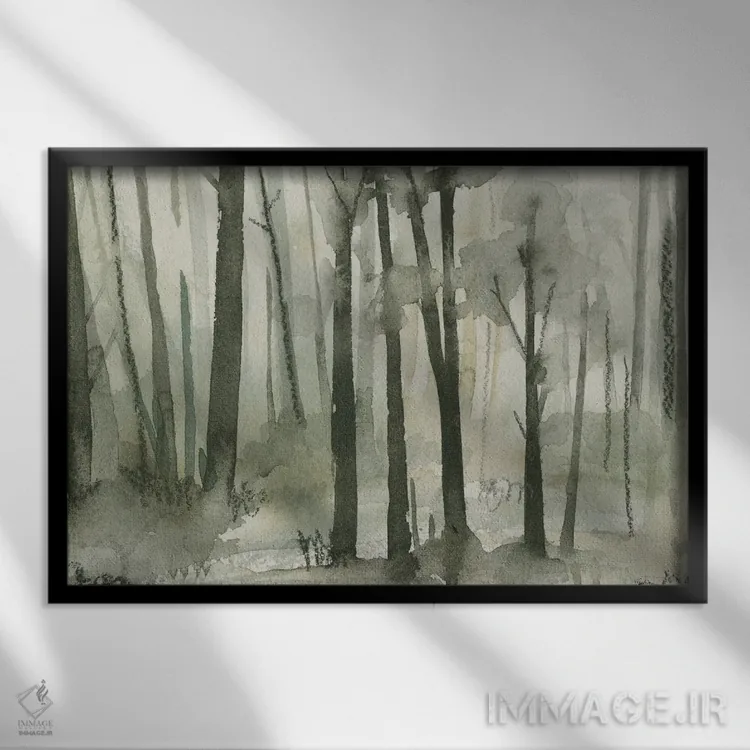 تابلو در دل جنگل ۱ اثر اما کارولین - نمای قابدار مشکی