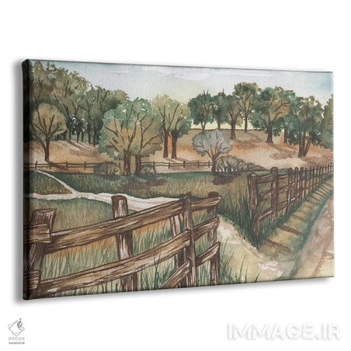 تابلو منظرهٔ مزرعه اثر الیزابت مدلی - نمای پرسپکتیو محصول
