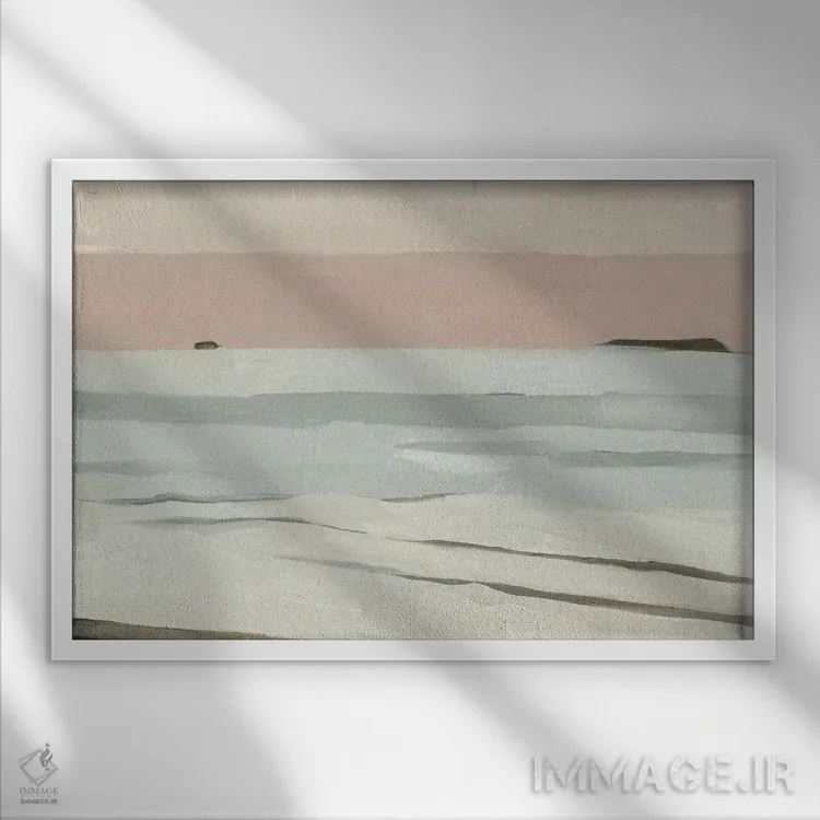 تابلو افق کمرنگ و ملایم ۲ اثر اما کارولین - نمای قابدار سفید