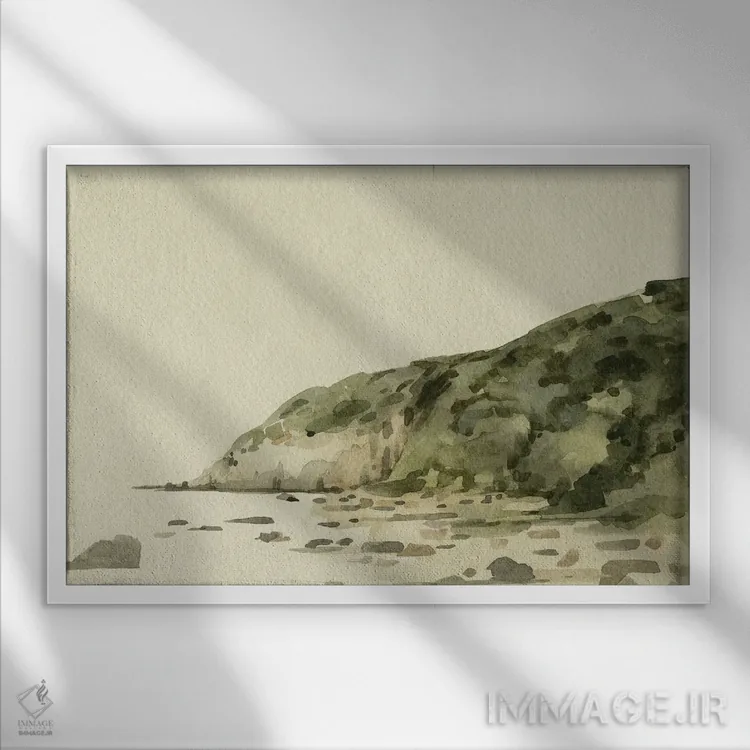 تابلو تپههای ساحلی ۲ اثر اما کارولین - نمای قابدار سفید