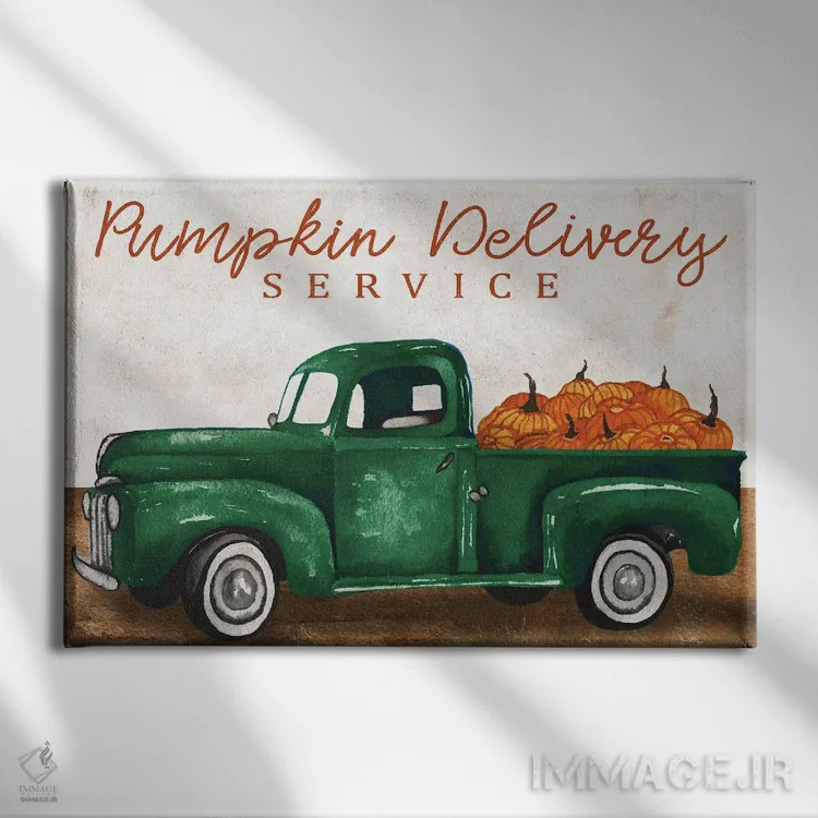 تابلو سرویس تحویل کدو تنبل اثر الیزابت مدلی - نمای روبهرو روی دیوار