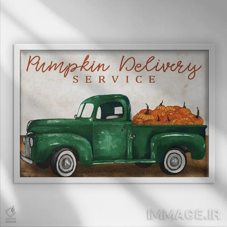 تابلو سرویس تحویل کدو تنبل اثر الیزابت مدلی - نمای قابدار سفید