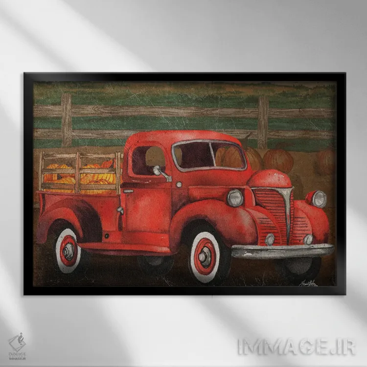 تابلو برداشت کامیونی III اثر الیزابت مدلی - نمای قابدار مشکی