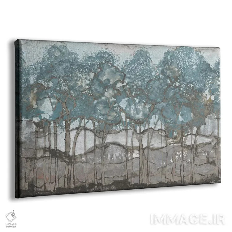تابلو جنگل آبرنگی ملایم اثر الیزابت مدلی - نمای پرسپکتیو محصول