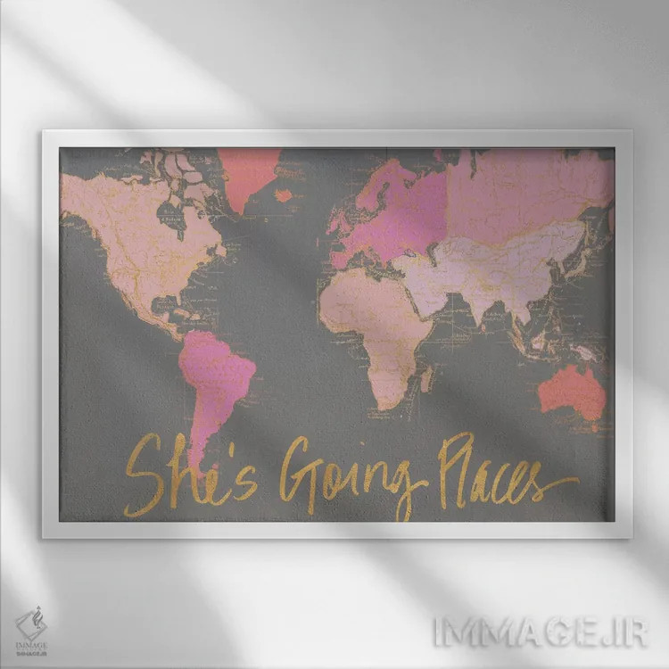 تابلو او دست به سفر میزند اثر الیزابت مدلی - نمای قابدار سفید