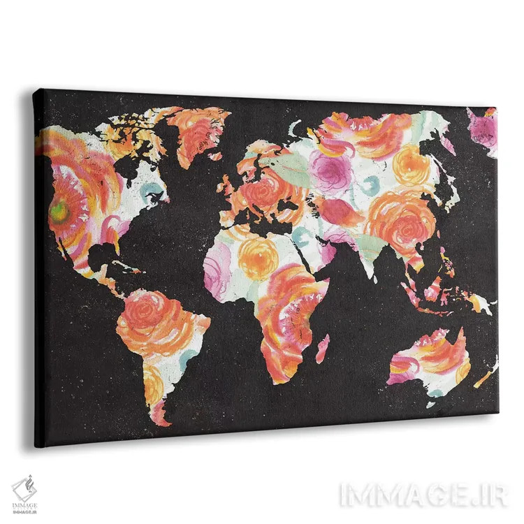 تابلو گلهای جهان اثر الیزابت مدلی - نمای پرسپکتیو محصول