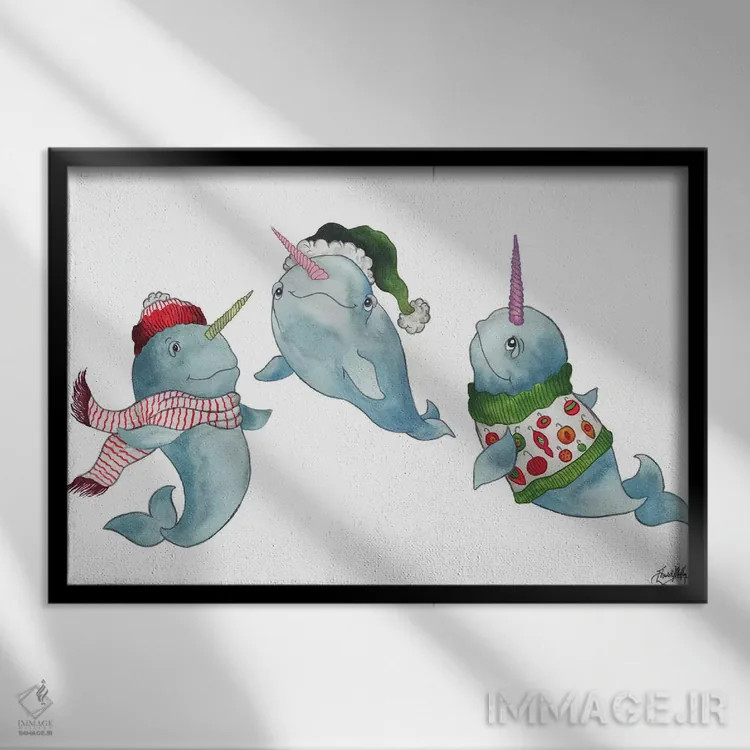 تابلو نارووالهای کریسمسی اثر الیزابت مدلی - نمای قابدار مشکی