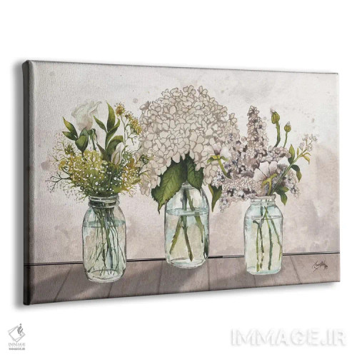 تابلو شیشههای گل وحشی اثر الیزابت مدلی - نمای پرسپکتیو محصول