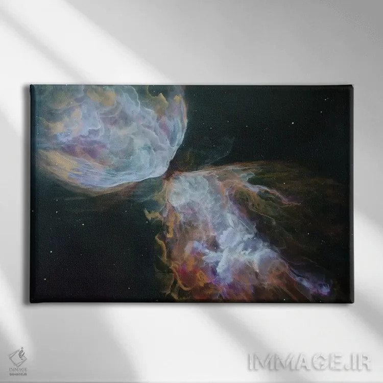 تابلو سحابی پروانهای اثر امیلی ماگون - نمای روبهرو روی دیوار