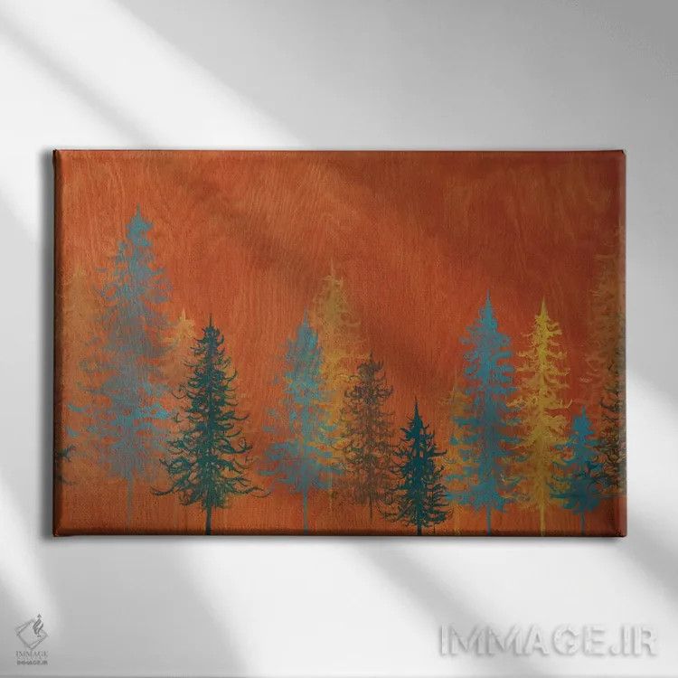 تابلو درختان نارنجی اثر امیلی ماگون - نمای روبهرو روی دیوار
