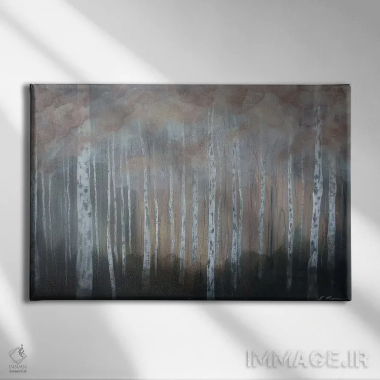 تابلو بوستان سپیدار دو (درخت) اثر امیلی ماگون - نمای روبهرو روی دیوار