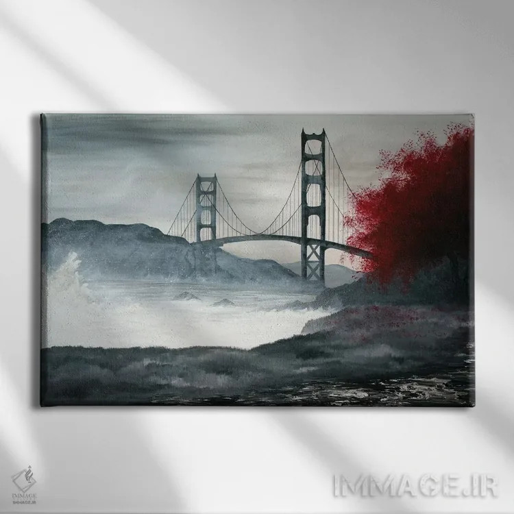 تابلو پل گلدن گیت (سانفرانسیسکو) اثر امیلی ماگون - نمای روبهرو روی دیوار