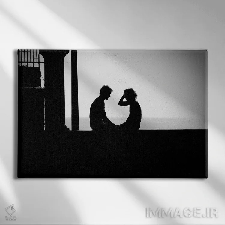 تابلو عشق یعنی من و تو و دریا اثر امانوئل سیگنورینو - نمای روبهرو روی دیوار