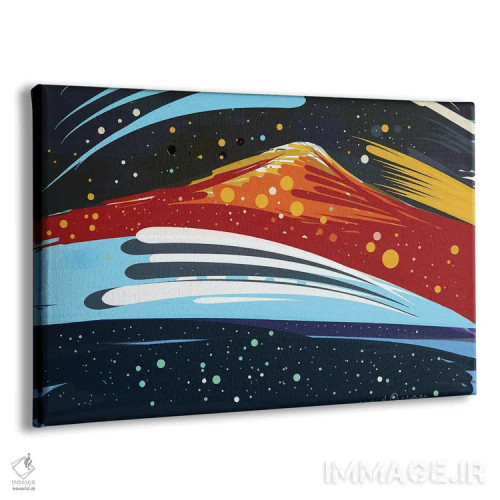 تابلو کوه قرمز در شبی پرستاره اثر امانوئل سیگنورینو - نمای پرسپکتیو محصول
