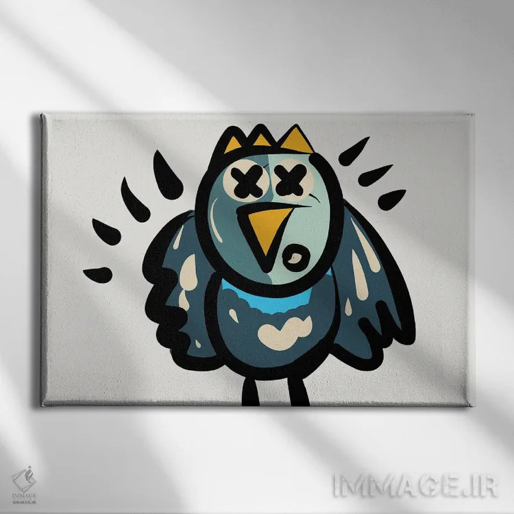 تابلو آلفرد پرنده خونسرد اثر امانوئل سیگنورینو - نمای روبهرو روی دیوار