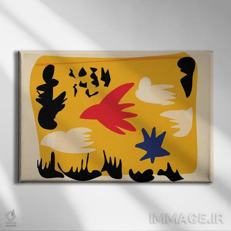 تابلو پرندگان صلح و آزادی اثر امانوئل سیگنورینو - نمای روبهرو روی دیوار