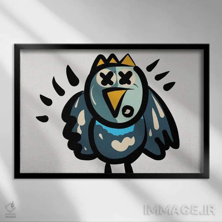 تابلو آلفرد پرنده خونسرد اثر امانوئل سیگنورینو - نمای قابدار مشکی