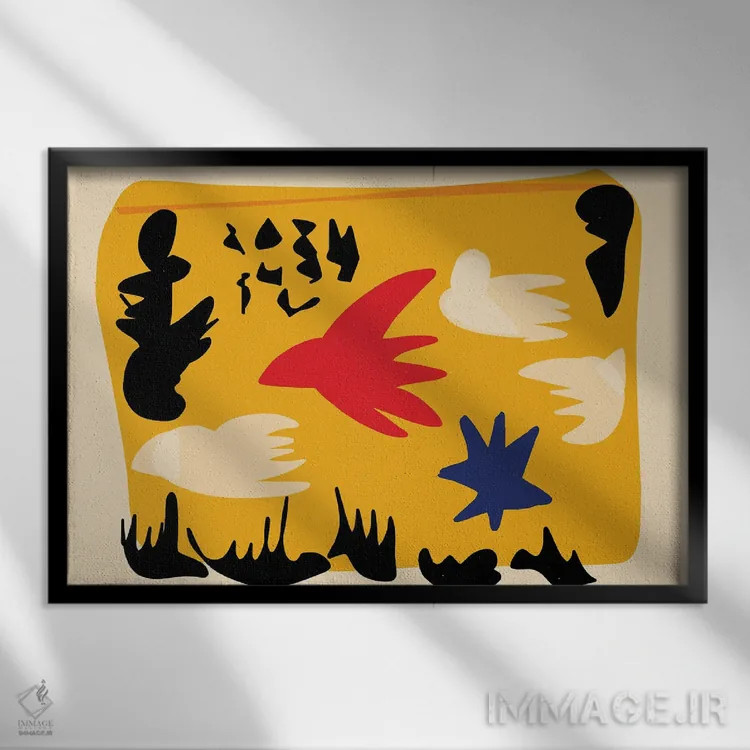 تابلو پرندگان صلح و آزادی اثر امانوئل سیگنورینو - نمای قابدار مشکی