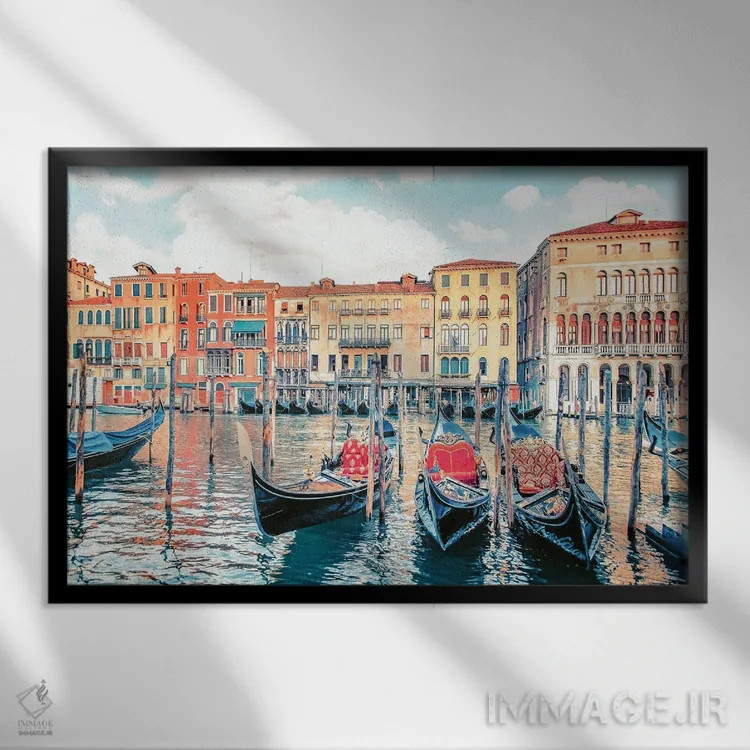 تابلو سفر به ونیز اثر مانجیک پیکچرز (استودیو عکاسی یا فیلمسازی) - نمای قابدار مشکی