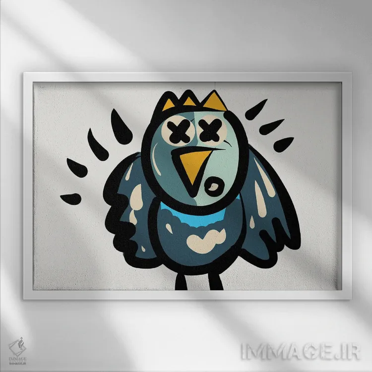 تابلو آلفرد پرنده خونسرد اثر امانوئل سیگنورینو - نمای قابدار سفید