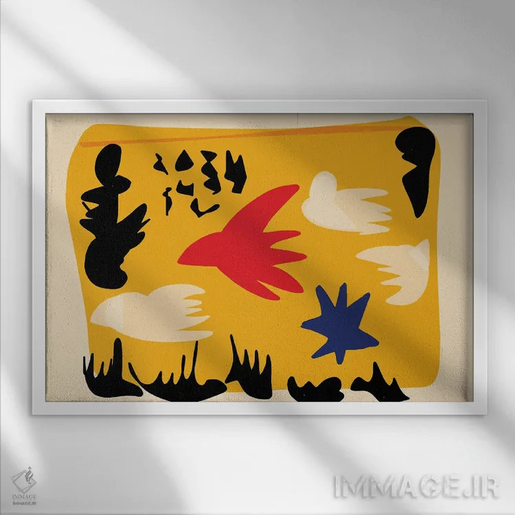 تابلو پرندگان صلح و آزادی اثر امانوئل سیگنورینو - نمای قابدار سفید