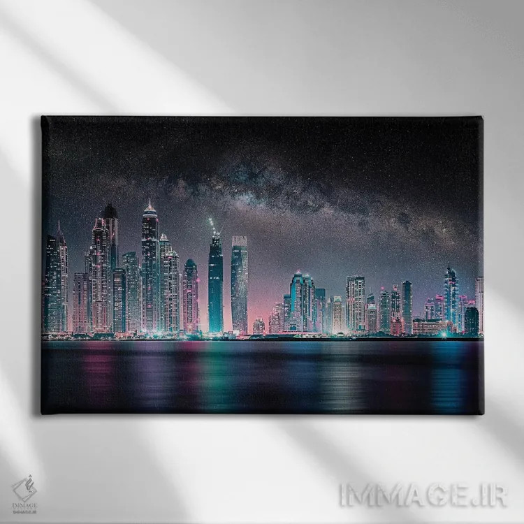 تابلو دبی خیرهکننده اثر مانجیک پیکچرز (استودیو عکاسی یا فیلمسازی) - نمای روبهرو روی دیوار