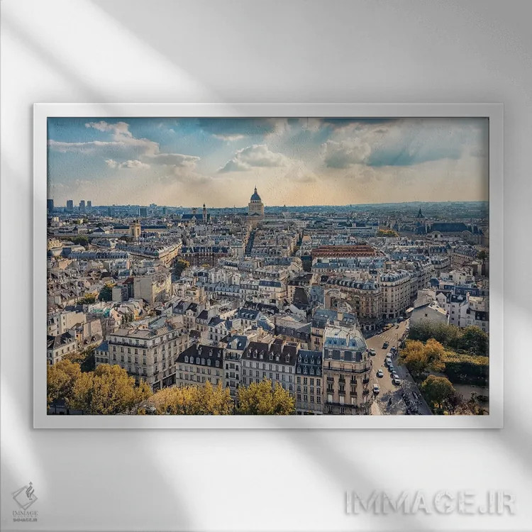 تابلو نور دلنشین پاریس اثر مانجیک پیکچرز (استودیو عکاسی یا فیلمسازی) - نمای قابدار سفید