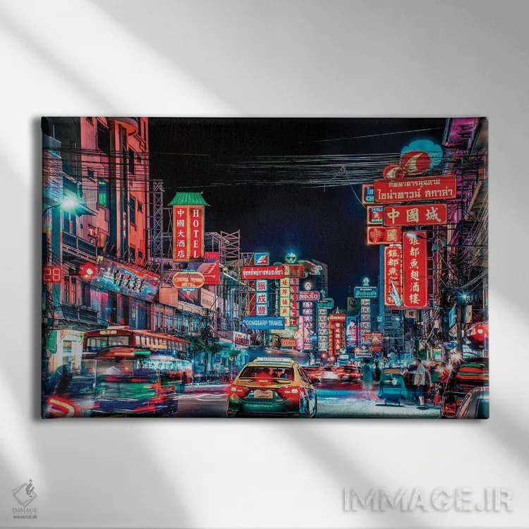 تابلو زندگی شبانه بانکوک اثر مانجیک پیکچرز (استودیو عکاسی یا فیلمسازی) - نمای روبهرو روی دیوار