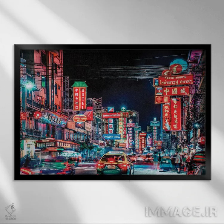 تابلو زندگی شبانه بانکوک اثر مانجیک پیکچرز (استودیو عکاسی یا فیلمسازی) - نمای قابدار مشکی