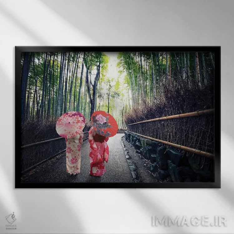 تابلو ژاپن سنتی اثر مانجیک پیکچرز (استودیو عکاسی یا فیلمسازی) - نمای قابدار مشکی