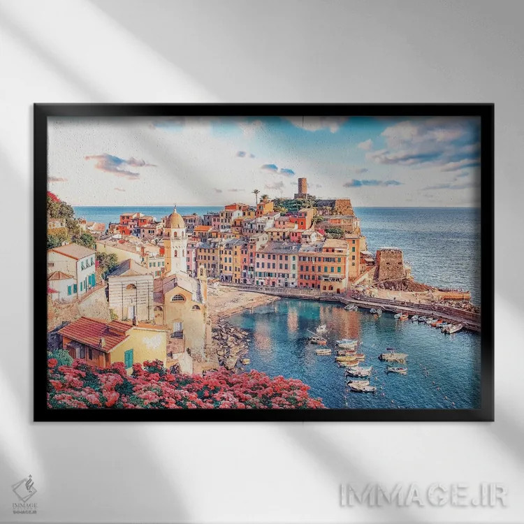 تابلو ورناتزای رنگارنگ اثر مانجیک پیکچرز (استودیو عکاسی یا فیلمسازی) - نمای قابدار مشکی