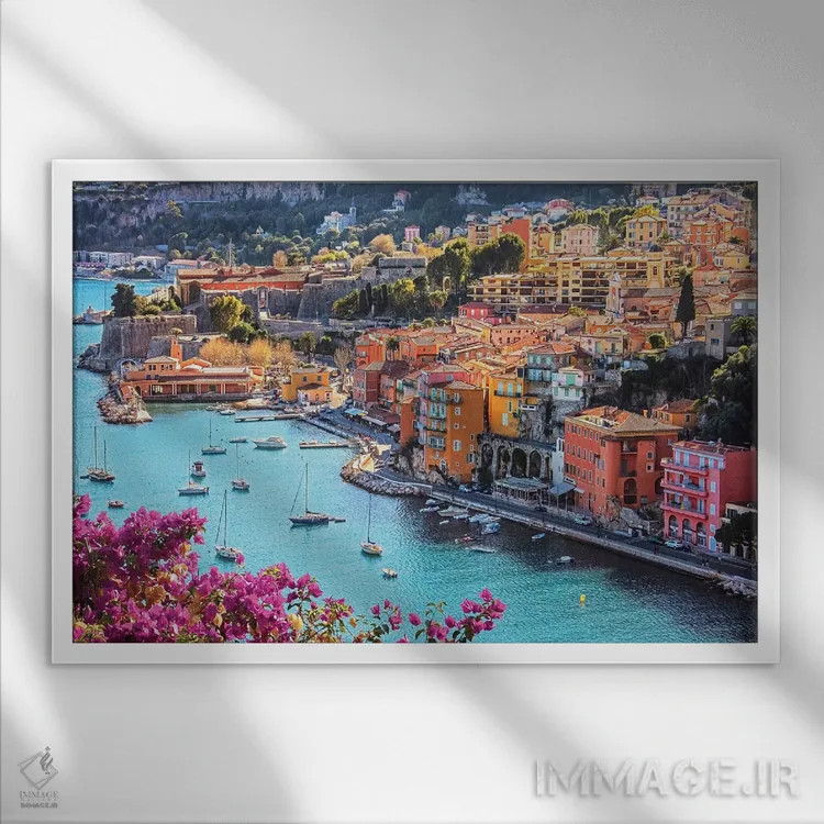 تابلو ویلفرانش سور مر (Villefranche Sur Mer) اثر مانجیک پیکچرز (استودیو عکاسی یا فیلمسازی) - نمای قابدار سفید