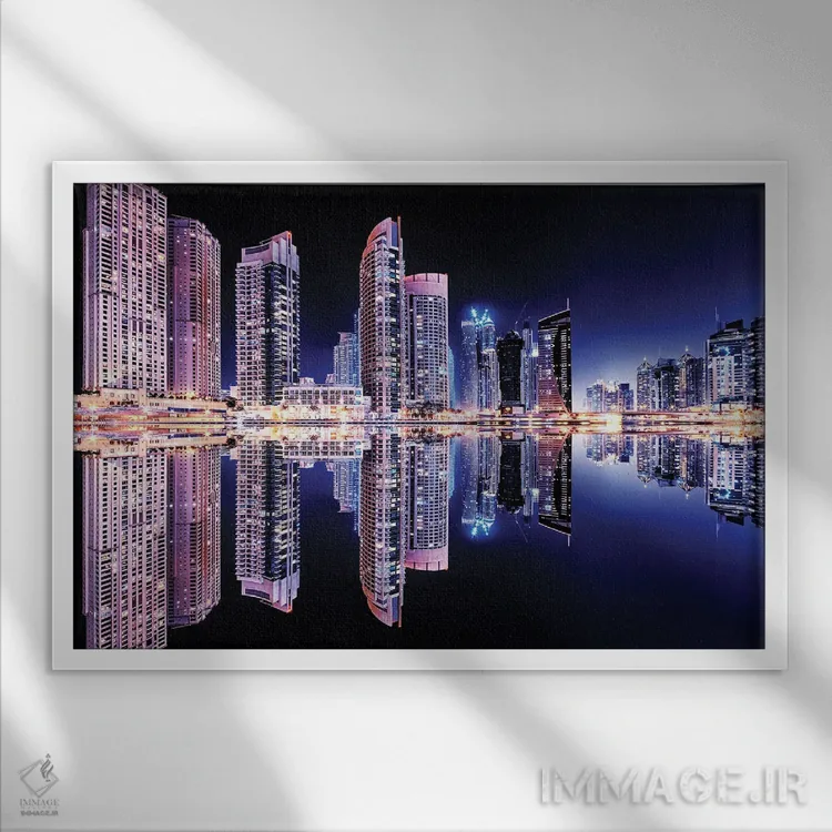تابلو دبی مارینا (بندرگاه) اثر مانجیک پیکچرز (استودیو عکاسی یا فیلمسازی) - نمای قابدار سفید