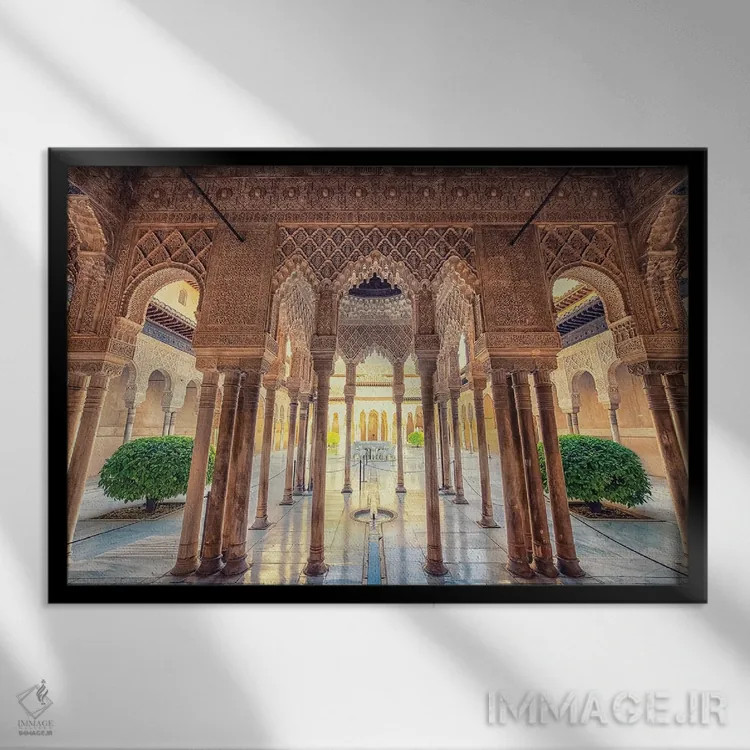 تابلو الحمرا (کاخ الحمرا در اسپانیا) اثر مانجیک پیکچرز (استودیو عکاسی یا فیلمسازی) - نمای قابدار مشکی