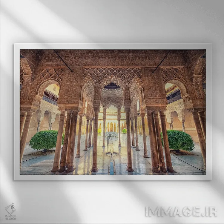 تابلو الحمرا (کاخ الحمرا در اسپانیا) اثر مانجیک پیکچرز (استودیو عکاسی یا فیلمسازی) - نمای قابدار سفید