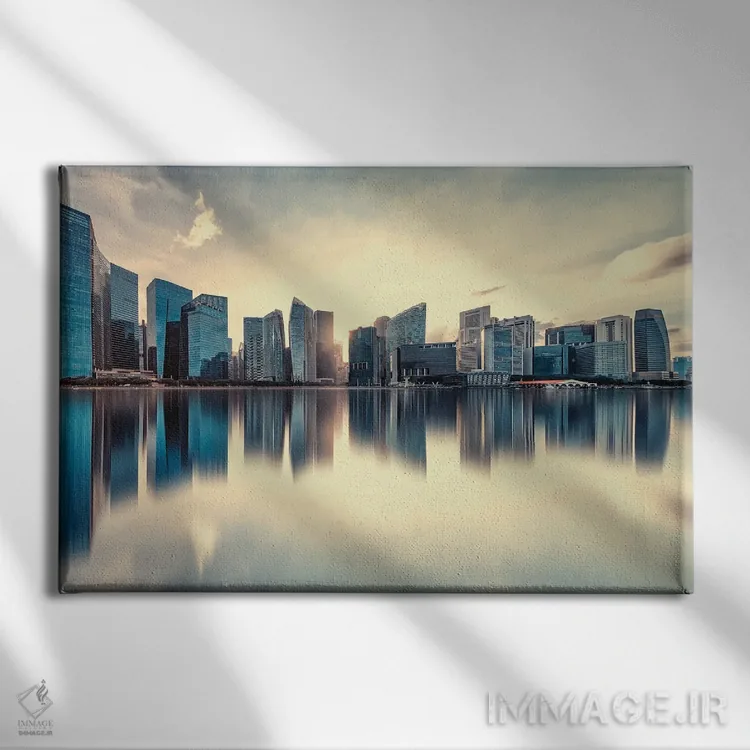 تابلو برجهای اداری اثر مانجیک پیکچرز (استودیو عکاسی یا فیلمسازی) - نمای روبهرو روی دیوار