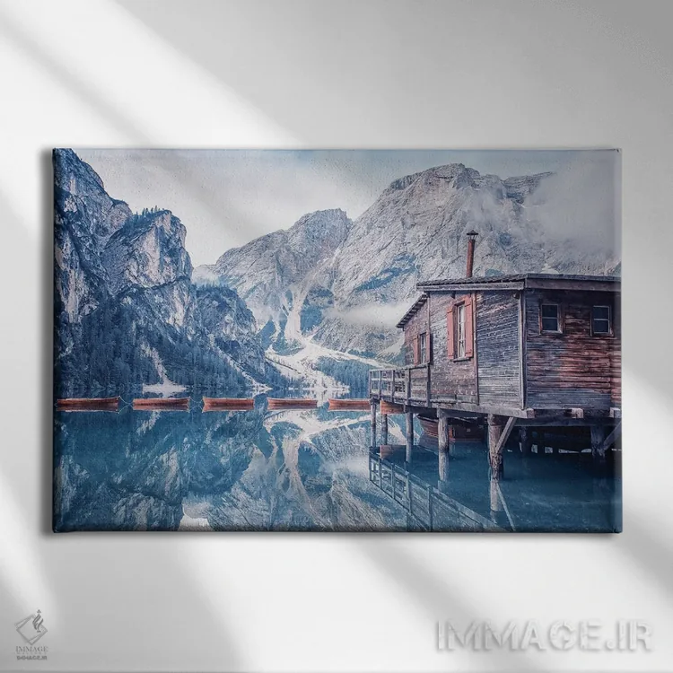 تابلو دریاچه بریز (ایتالیا) اثر مانجیک پیکچرز (استودیو عکاسی یا فیلمسازی) - نمای روبهرو روی دیوار