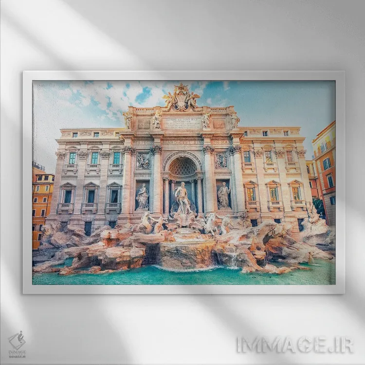 تابلو تروی (چشمه معروف رم) اثر مانجیک پیکچرز (استودیو عکاسی یا فیلمسازی) - نمای قابدار سفید