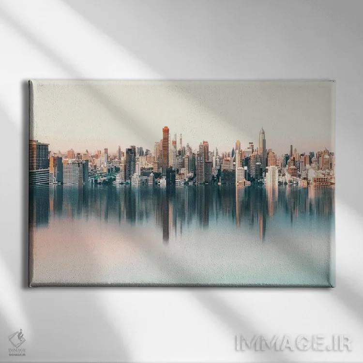 تابلو شهر خیالی اثر مانجیک پیکچرز (استودیو عکاسی یا فیلمسازی) - نمای روبهرو روی دیوار