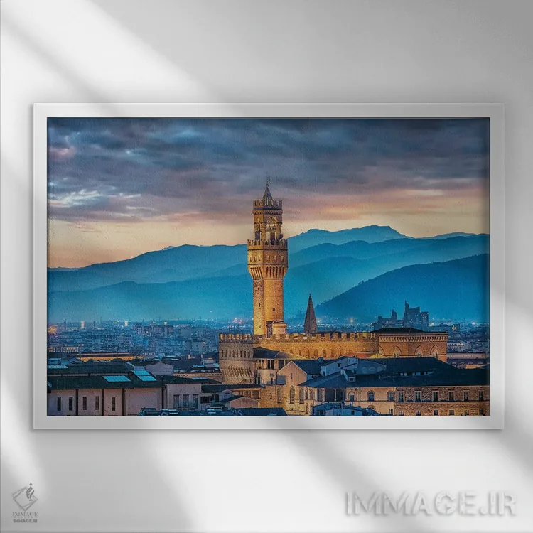 تابلو شهر فلورانس اثر مانجیک پیکچرز (استودیو عکاسی یا فیلمسازی) - نمای قابدار سفید