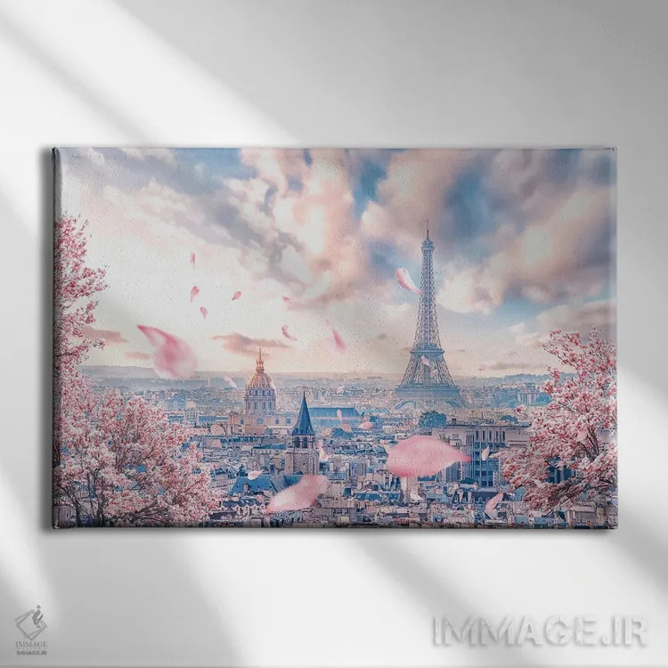 تابلو ساکورای فرانسوی (شکوفه گیلاس) اثر مانجیک پیکچرز (استودیو عکاسی یا فیلمسازی) - نمای روبهرو روی دیوار